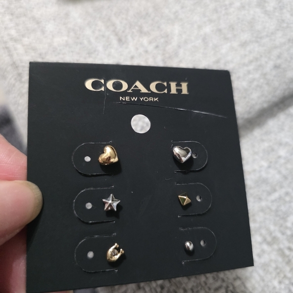 Coach Mixed Metal Stud Earrings Set - Picture 3 of 4
